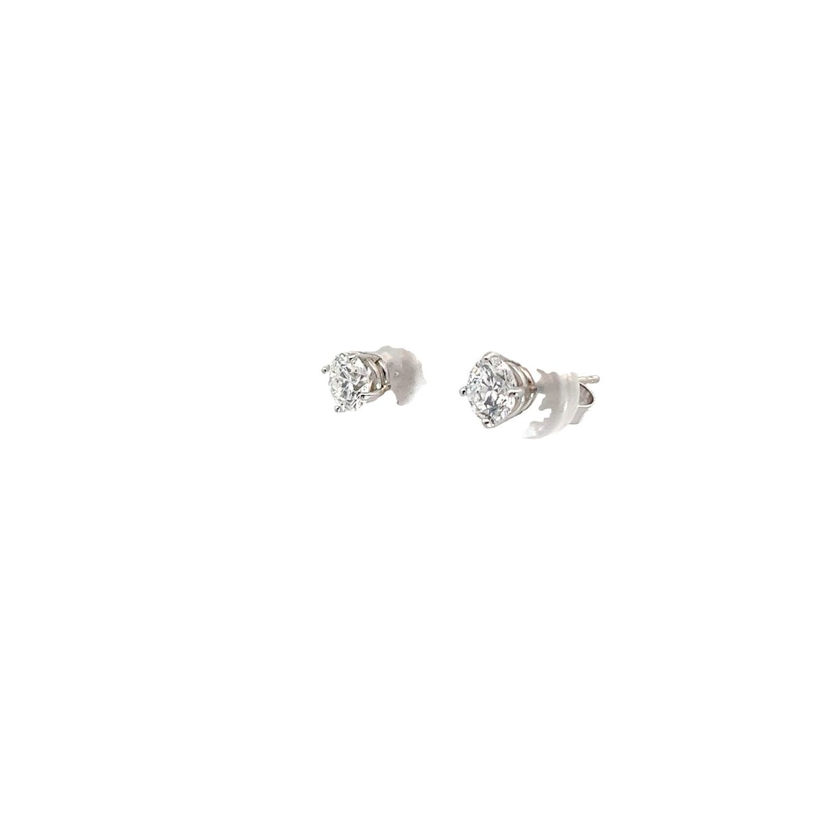 14K WHITE GOLD  1CT G SI1 ROUND DIAMOND STUD EARRINGS