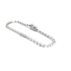 18k White Gold 1ct F VS2 Round Diamond Bracelet