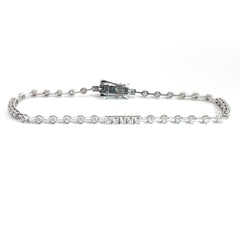 18k White Gold 1ct F VS2 Round Diamond Bracelet