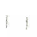 14k White Gold 1.00ct G VS2 Round Diamond Oval Inside/Outside Hoop Earrings