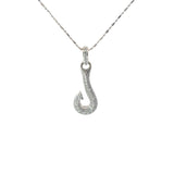 18k white gold Diamond Hook Necklace