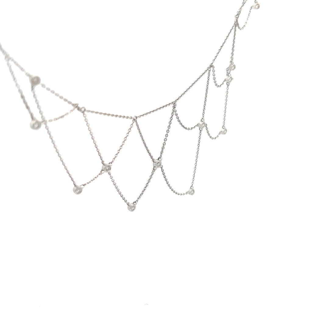 14k White Gold .75ct G SI1 Round Diamond Choker Necklace