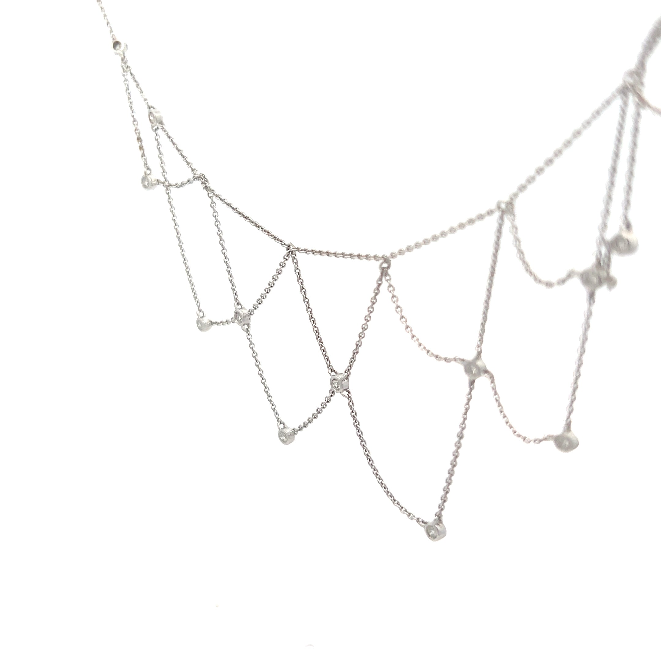 14k White Gold .75ct G SI1 Round Diamond Choker Necklace