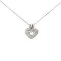 18k White Gold .59ct F VS2 Round Diamond Puffed Heart Necklace