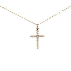 14KY .75CT GVS2 DIAMOND CROSS PENDANT