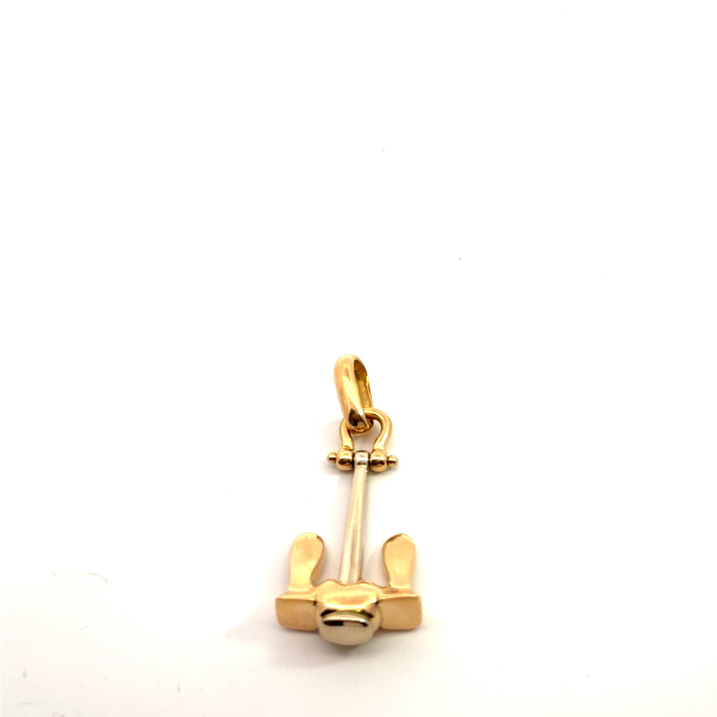 18k Two Toned 10.0 gram Anchor Pendant