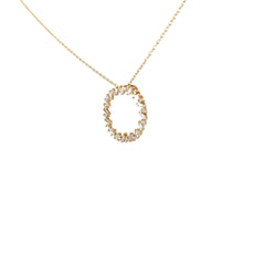 14k Yellow Gold .50ct g SI1 Baguette and Round Eternity Circle Pendant