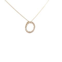 14k Yellow Gold .50ct g SI1 Baguette and Round Eternity Circle Pendant