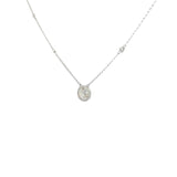 Ladies 14k white gold Diamond Solitaire Necklace
