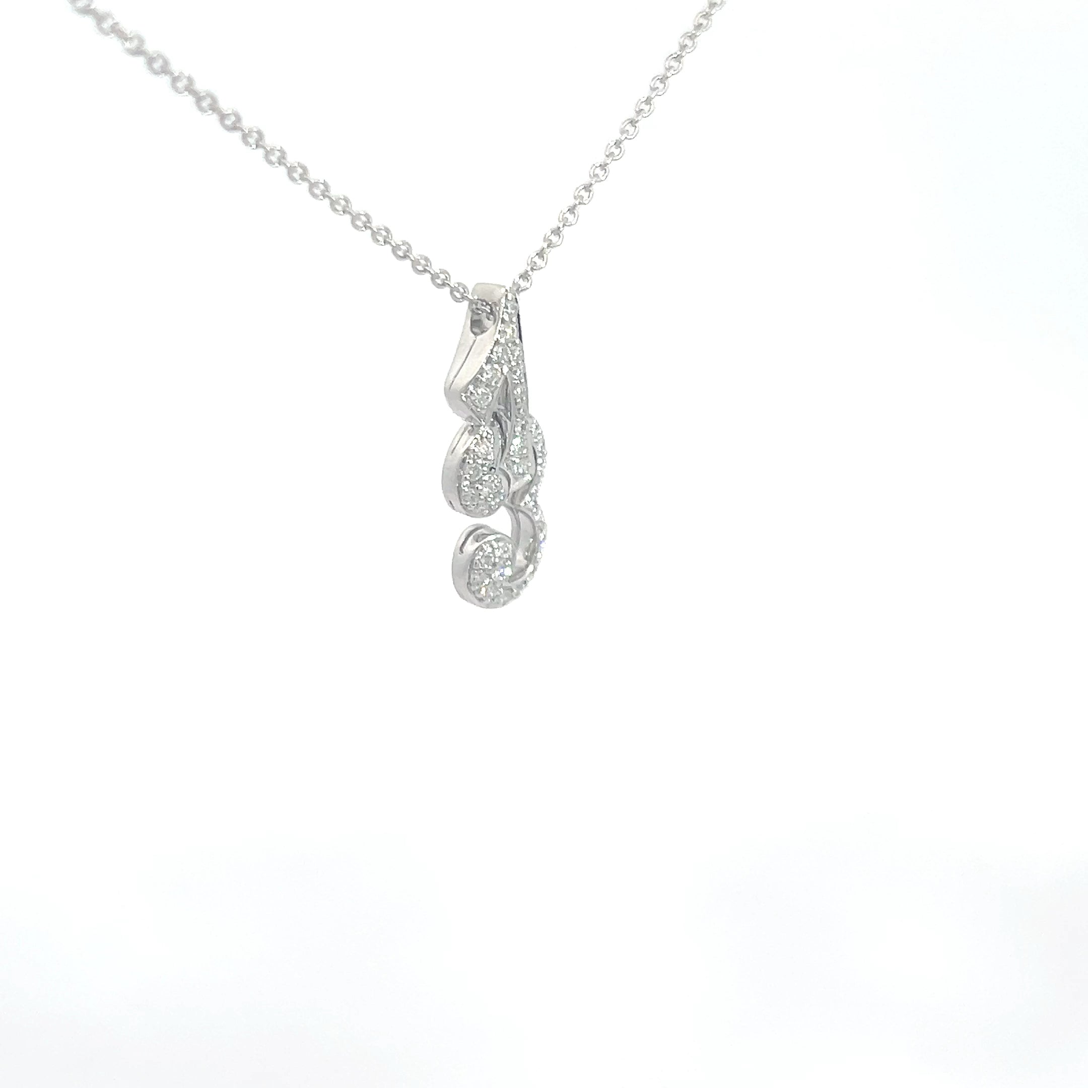 18k White Gold .25ct F VS2 Round Diamond #13 Pendant Charm