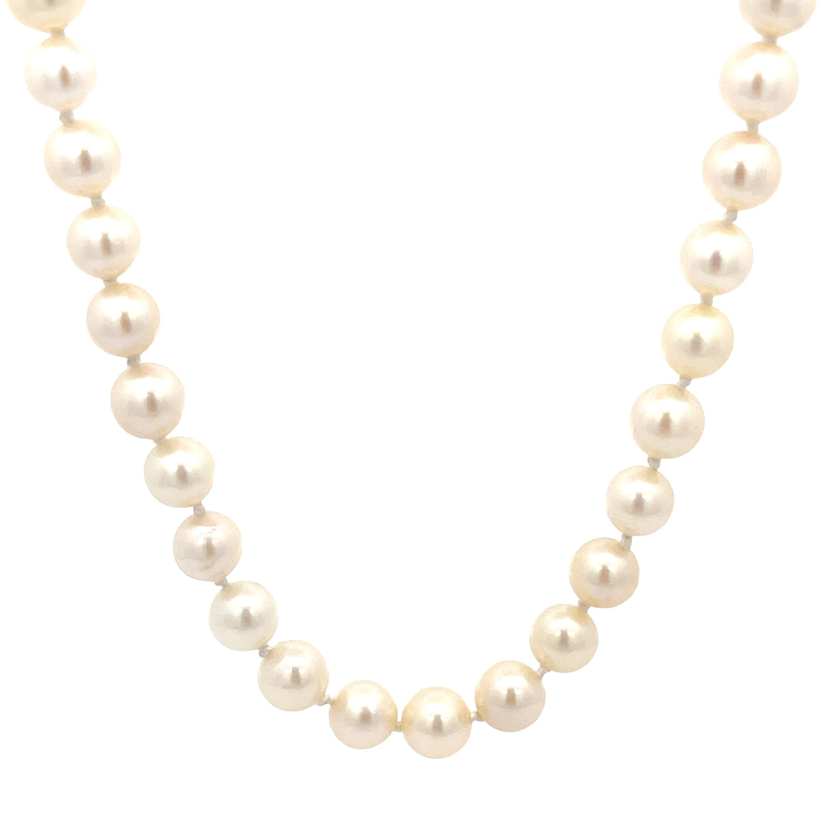 14k Yellow Gold Akoya Pearl 7.5mm Necklace Certified by GIA #2185657723