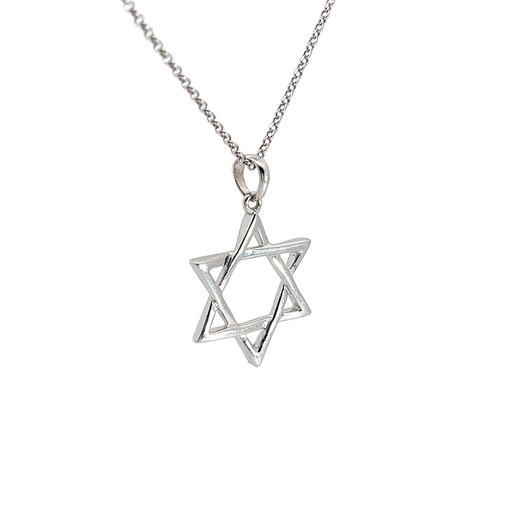 14k White Gold 4.7gram Star of David 3/4 inch Pendant