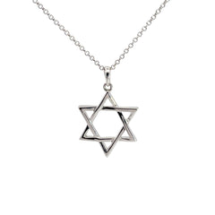 14k White Gold 4.7gram Star of David 3/4 inch Pendant