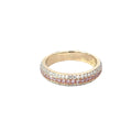 18k Yellow Gold .25ct E VS2 Round Diamond / .25CT Natural Pink Round Diamond Ring Size 5 1/4
