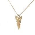 14k Yellow Gold Large Arrow Head Pendant  1"inch on a 16"inch Box Chain 5.2 gram Arrow Head / 2.6 gram Chain Total  Weight 7.8 Gram