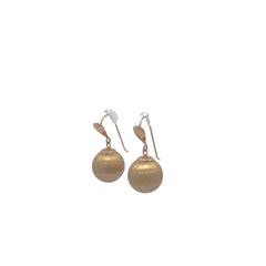 14K YELLOW GOLD 2.10 GRAM 12.5MM MATTE DROP EARRING