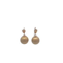 14K YELLOW GOLD 2.10 GRAM 12.5MM MATTE DROP EARRING