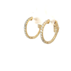 14k Yellow Gold .45ct G VS2 Round Diamond Inside/Out Hoop Earrings