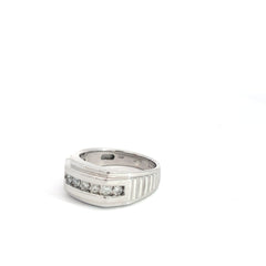 10k White Gold .50ct G SI1 Round Diamond Men Ring