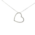 14k White Gold .25ct G SI1 Round Diamond Heart Necklace