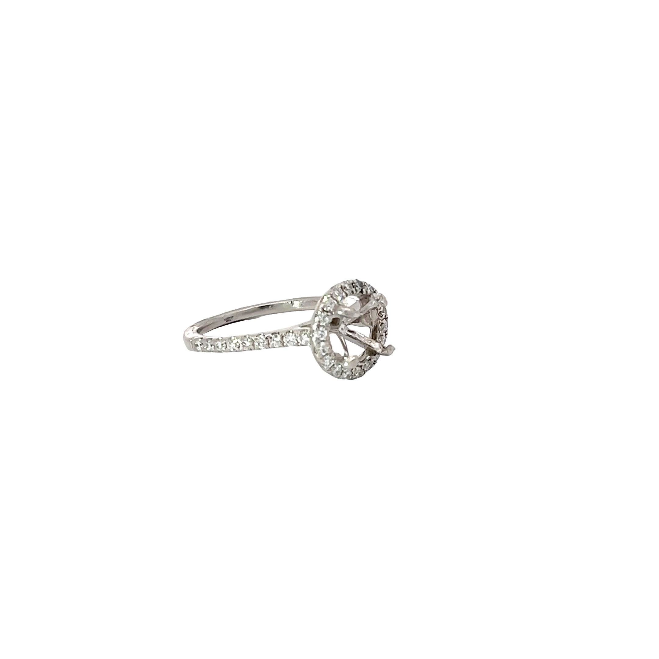 PLATINUM .40CT G VS2 ROUND ENGAGEMENT WITH HALO SEMI-MOUNTING