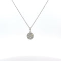 14K White Gold .52ct F VS2 Round Flower Diamond Cluster Pendant Necklace