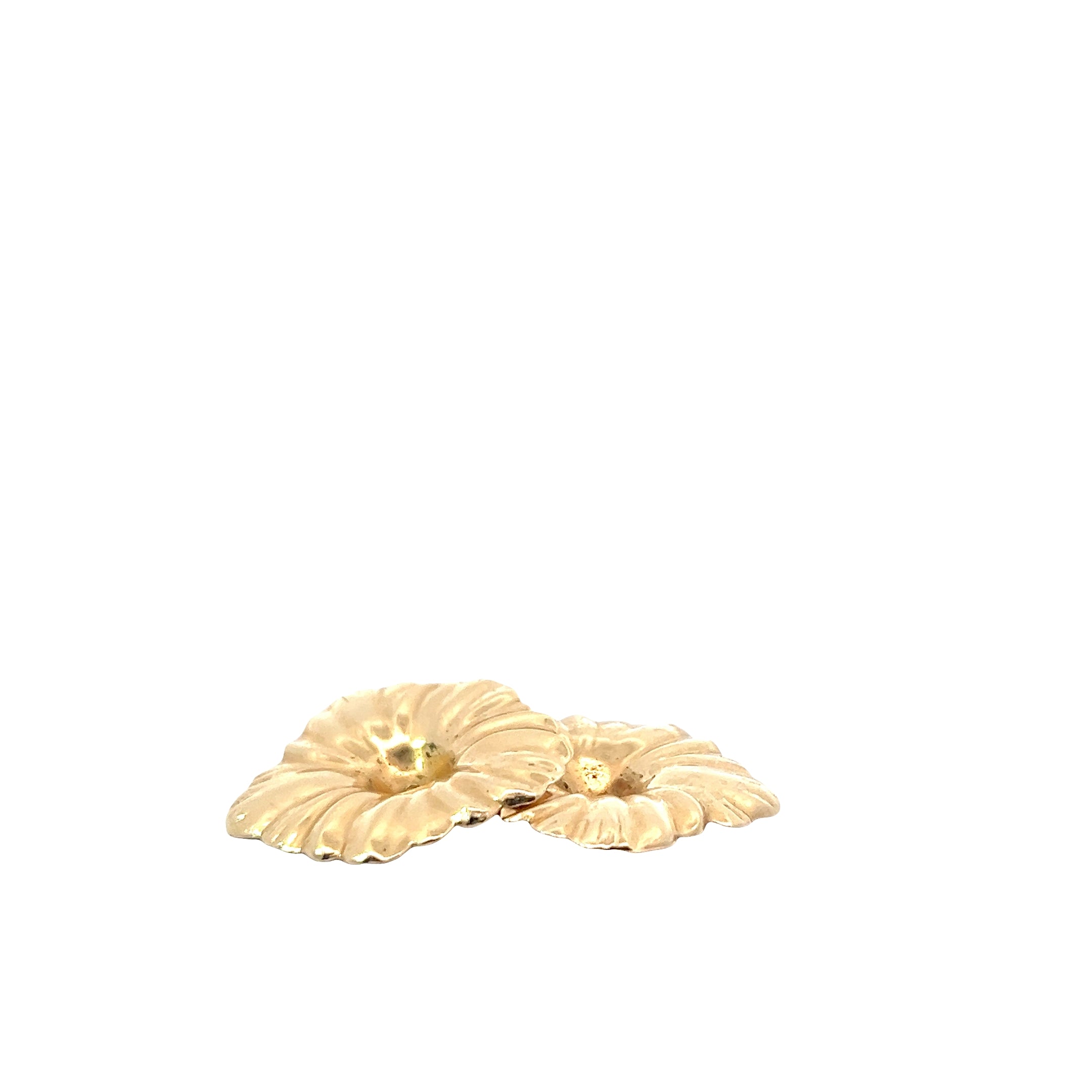 14k Yellow Gold Large Gold Leaf Jackets (For Stud Earrings)