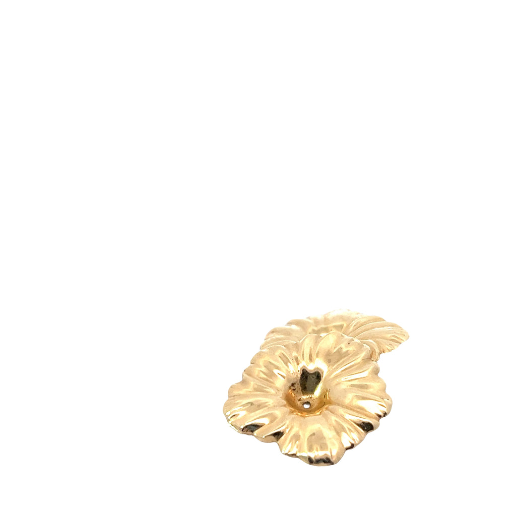 14k Yellow Gold Large Gold Leaf Jackets (For Stud Earrings)