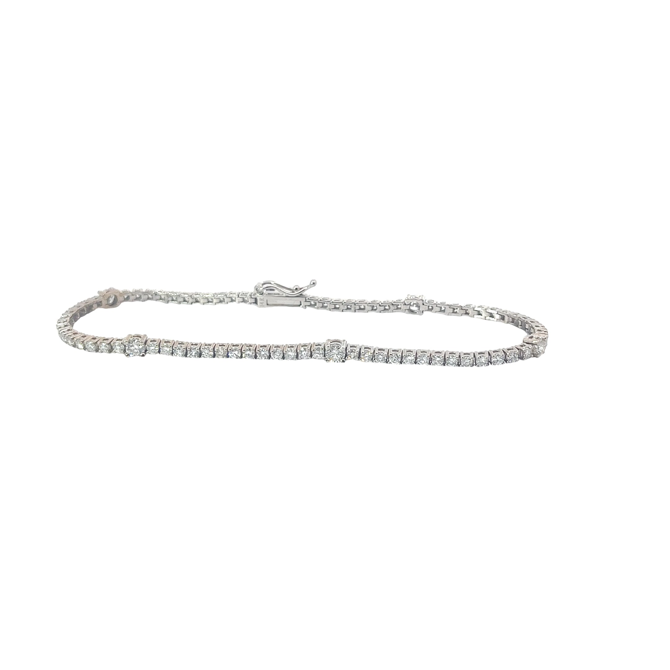14k White Gold  2.22CT G SI1 Round Diamond Bracelet