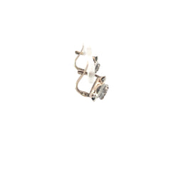 14k White Gold Vintage Rose Cut Diamond Huggies Earrings 2.8 Gram