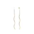 14k Yellow Gold 5.6 mm Fresh Water Pearl Threader Drop Earrings
