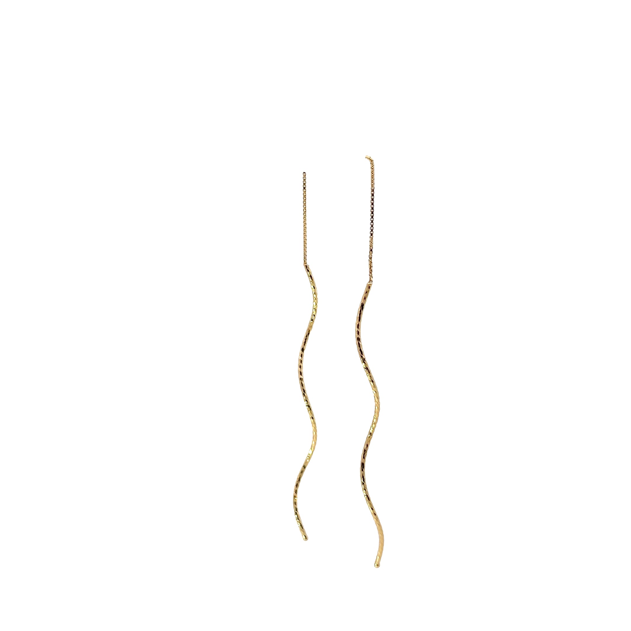 14k Yellow Gold 5.6 mm Fresh Water Pearl Threader Drop Earrings