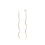 14K YELLOW GOLD  5.6 MM FRESH WATER PEARL THREADER DROP EARRING