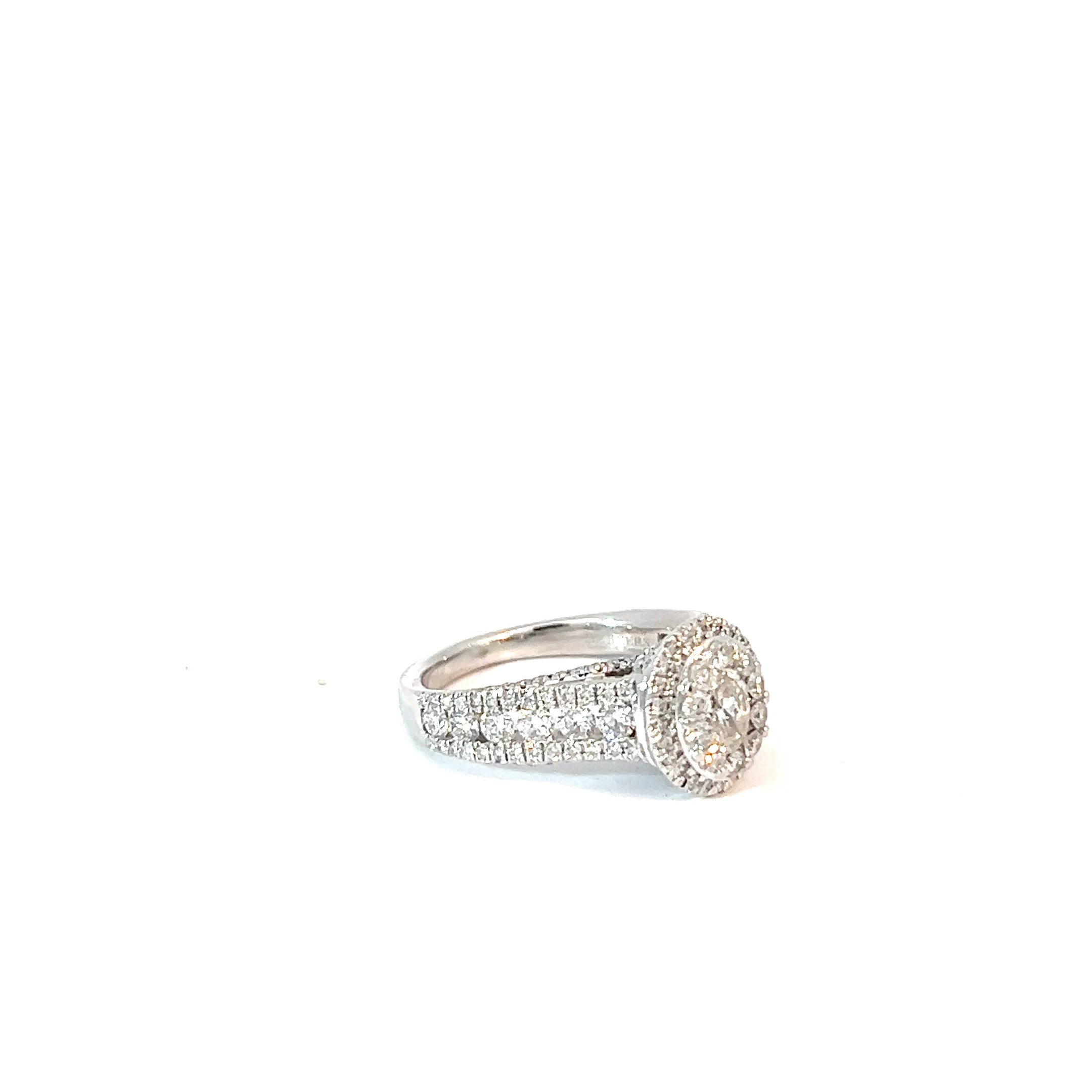 18k White Gold 1.20ct D VS2 Round Diamond / .30ct D SI1 Oval Shape Diamond Certified by De Beers Group  #32298930