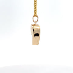 14k Yellow Gold Whistle Pendant 1/2" inch