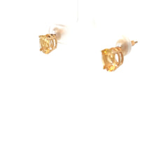 14k Yellow Gold 3.00ct Oval Citrine Stud Earrings 8x6 inch