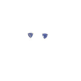 14k White Gold 1.55ct Trillion Shape Tanzanite Stud Earrings