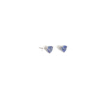 14k White Gold 1.55ct Trillion Shape Tanzanite Stud Earrings