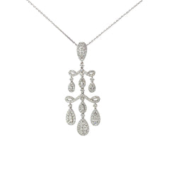 18k White Gold 3.48ct G SI1 Round Diamond Fashion Necklace