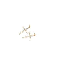 14k Yellow Gold .35ct G VS2 Round Diamond Cross Pendant