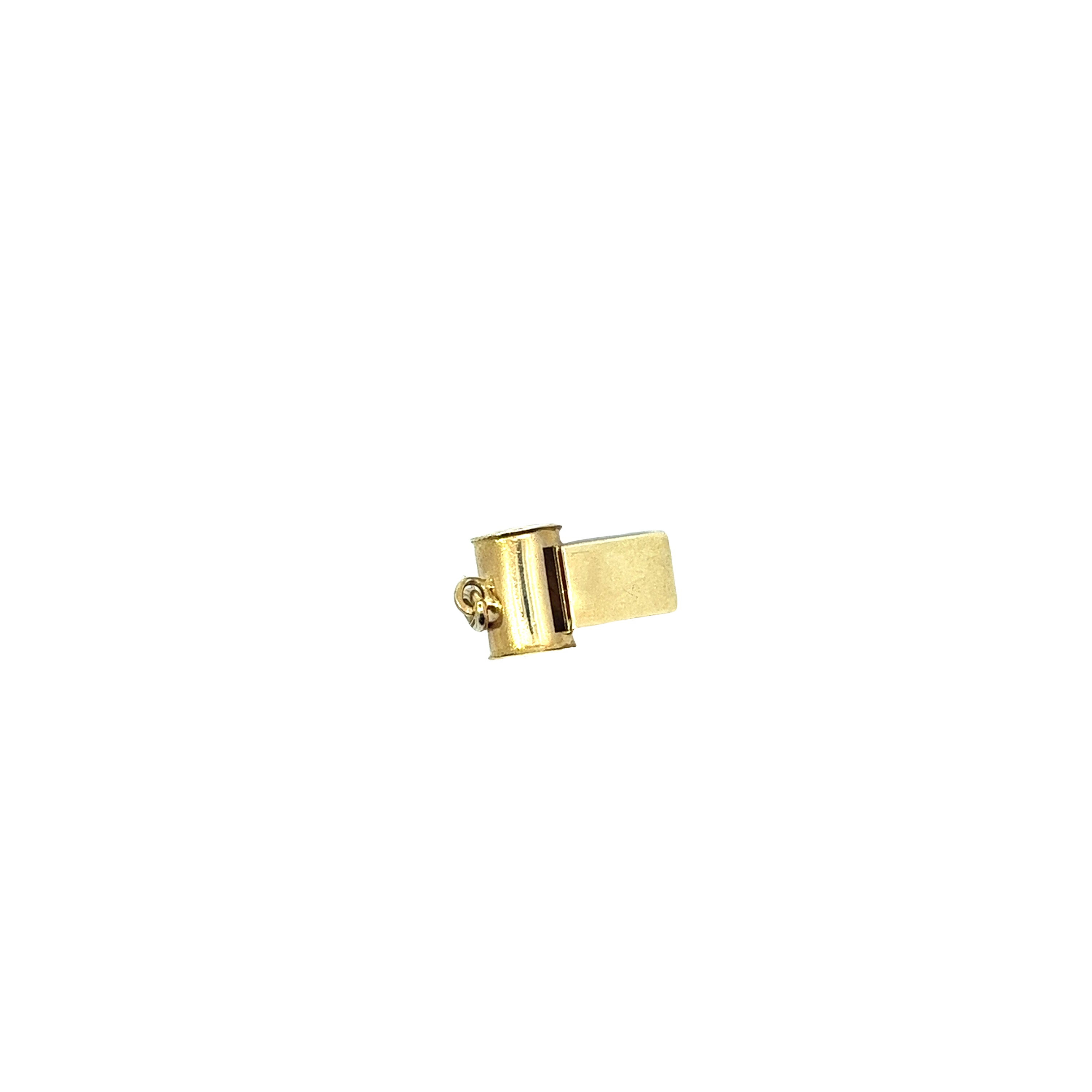 14k Yellow Gold Whistle Charm Vintage Necklace 2.4 gram