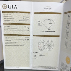 GIA certified loose oval shaped diamond. Measuring 1.0ct E in color SI2 in clarity.