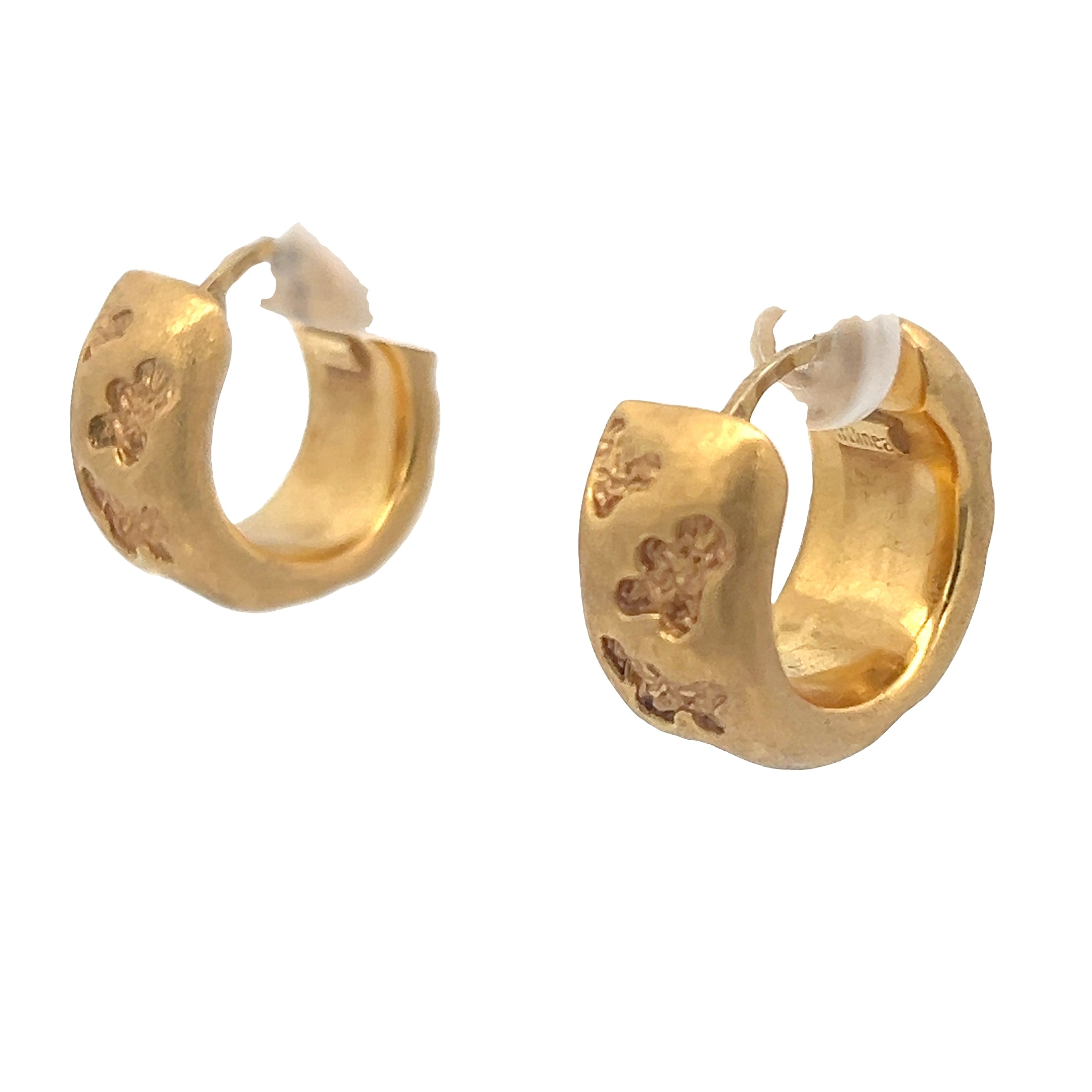 18k Yellow Gold Puffed Gold Hoops 3/4 inch 9.5mm 4.5 gram