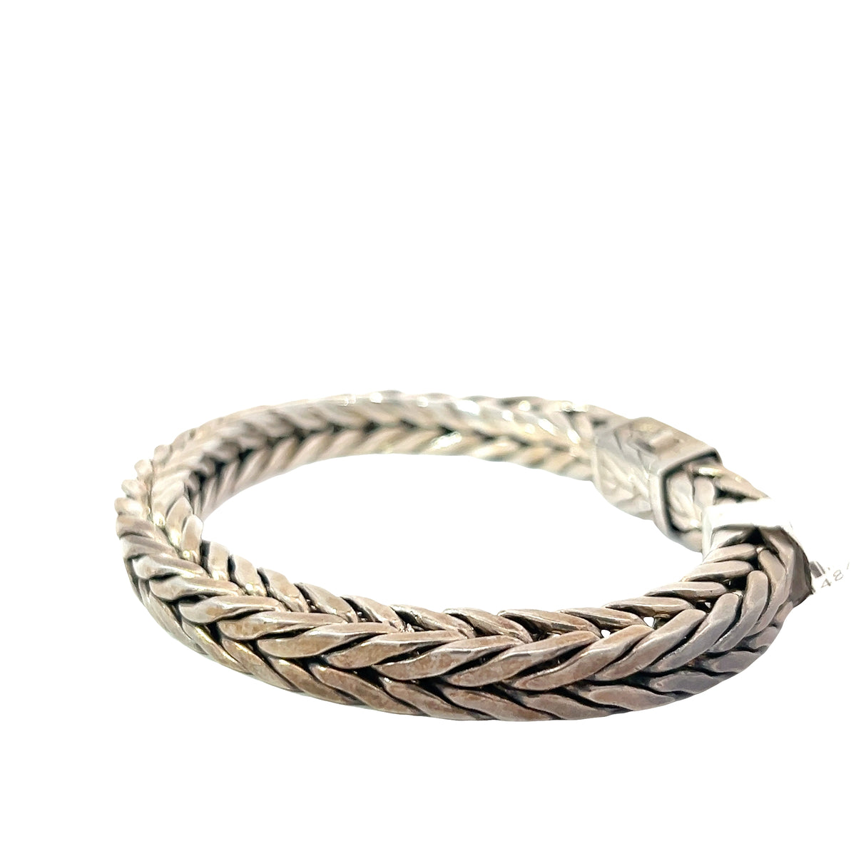 Sterling Silver Men's Square Braided Bracelet 9" 8.5mm 94 gram
