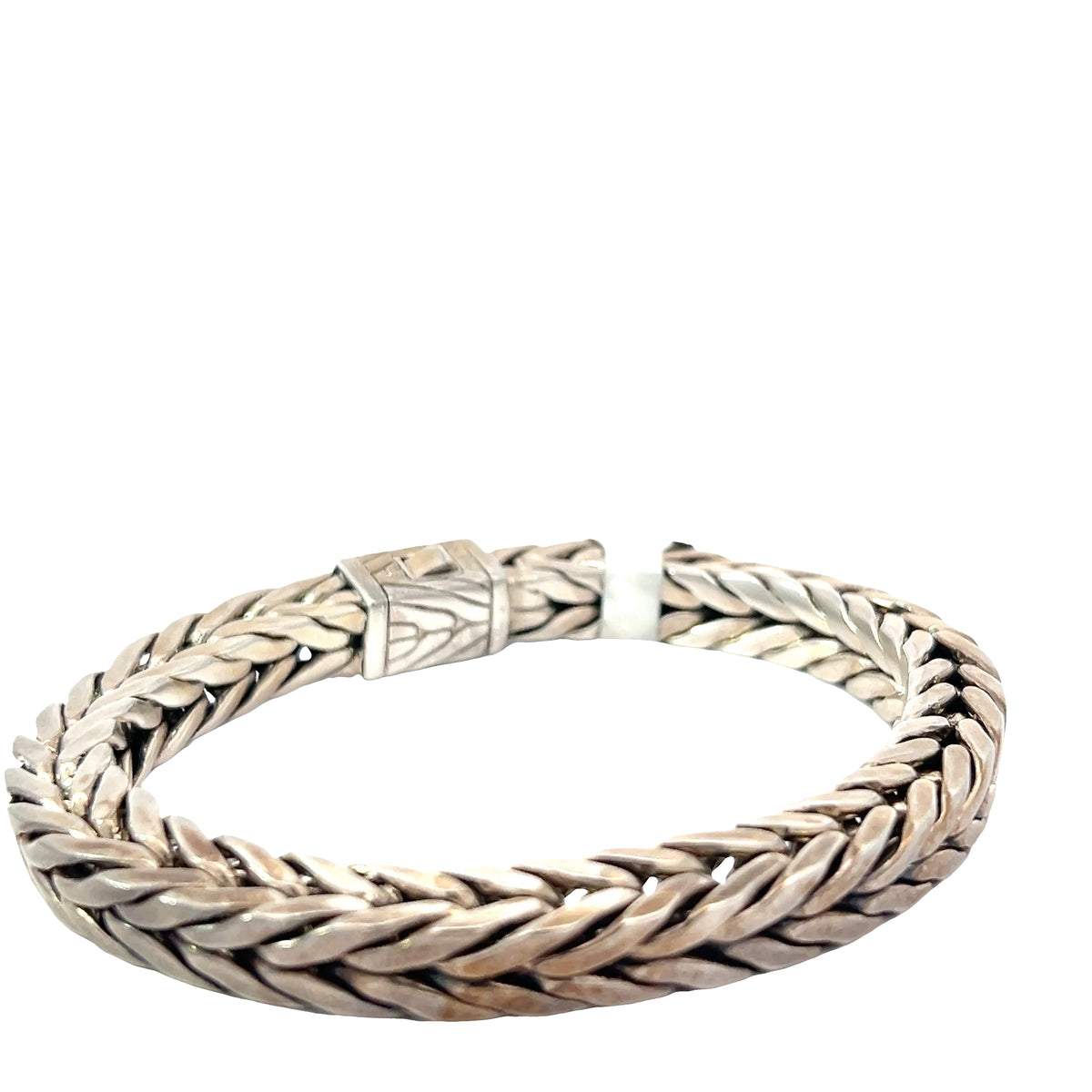 Sterling Silver Men's Square Braided Bracelet 9" 8.5mm 94 gram