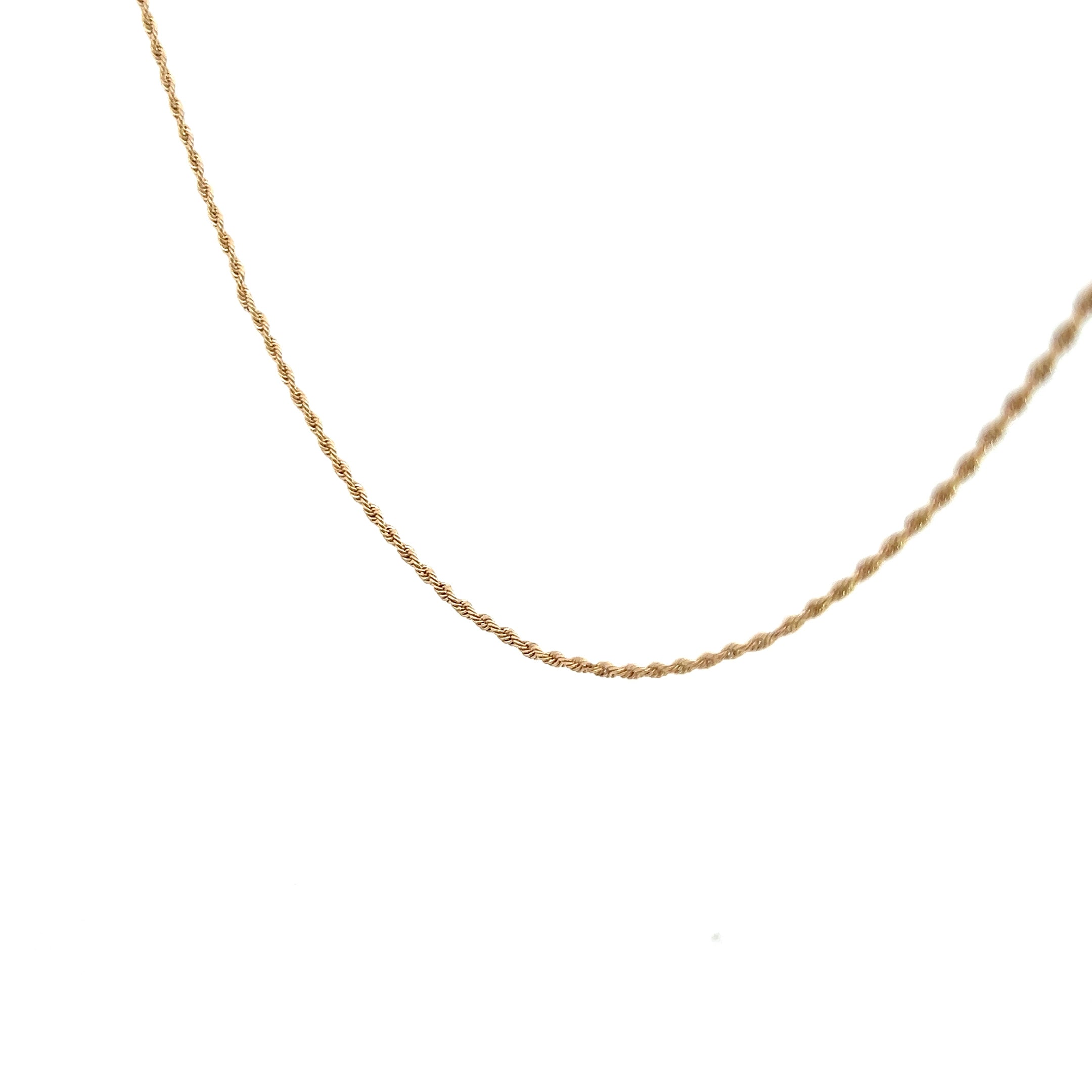 14k Yellow Gold Hollow Rope Chain 1.8 gram 30"inch