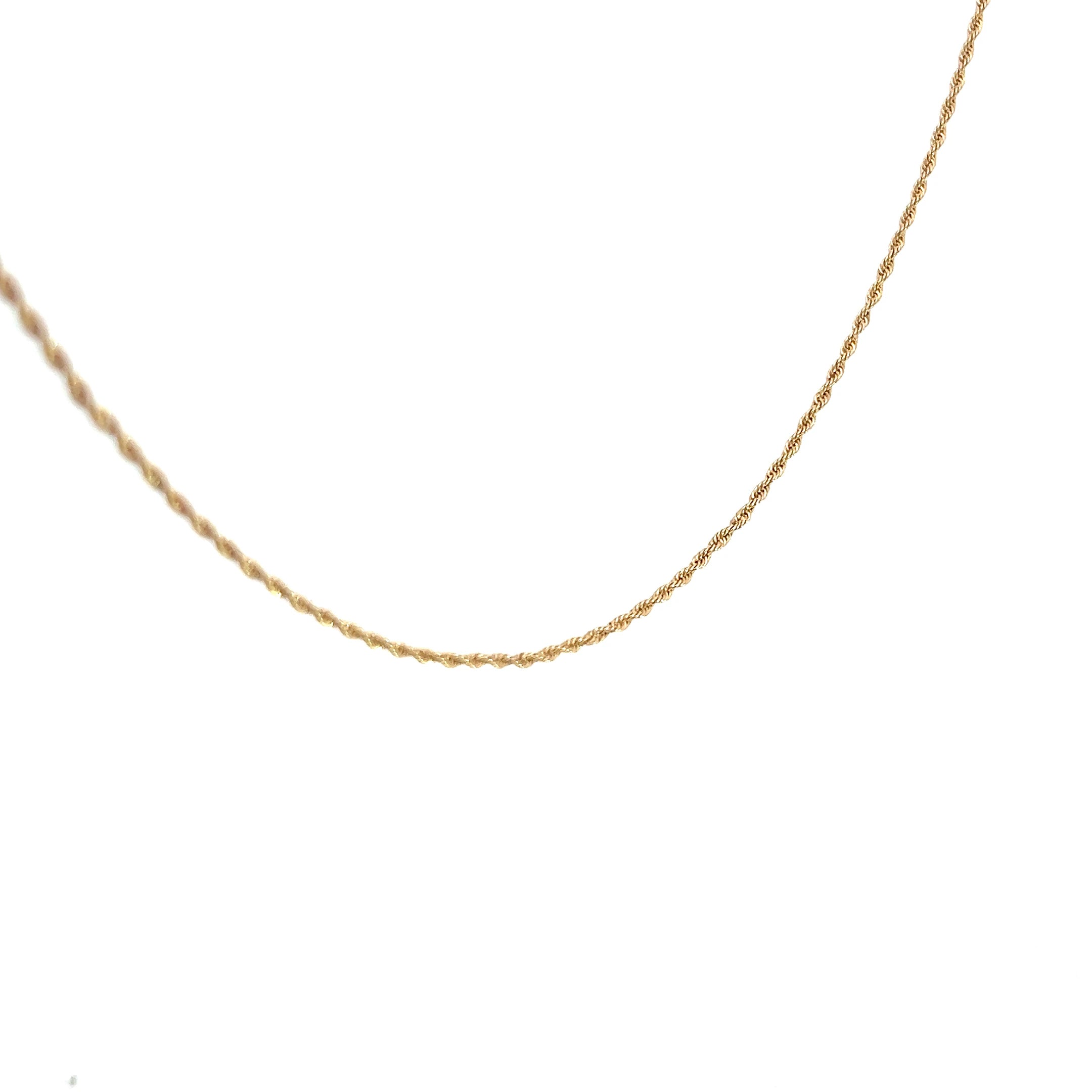 14k Yellow Gold Hollow Rope Chain 1.8 gram 30"inch
