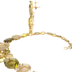 18k Yellow Gold .25ct G VS2 Round Diamond and Graduated Rutilated Quartz Necklace and Earring Set