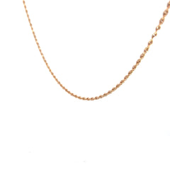 14k Rose Gold 2mm Solid Rope Chain 6.6 gram 18"inch