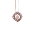 18k Rose Gold 4.00ct Purple Sapphire, .25ct Quartz Cabochon Cut  and .30ct F VS2 Round Diamond  Necklace